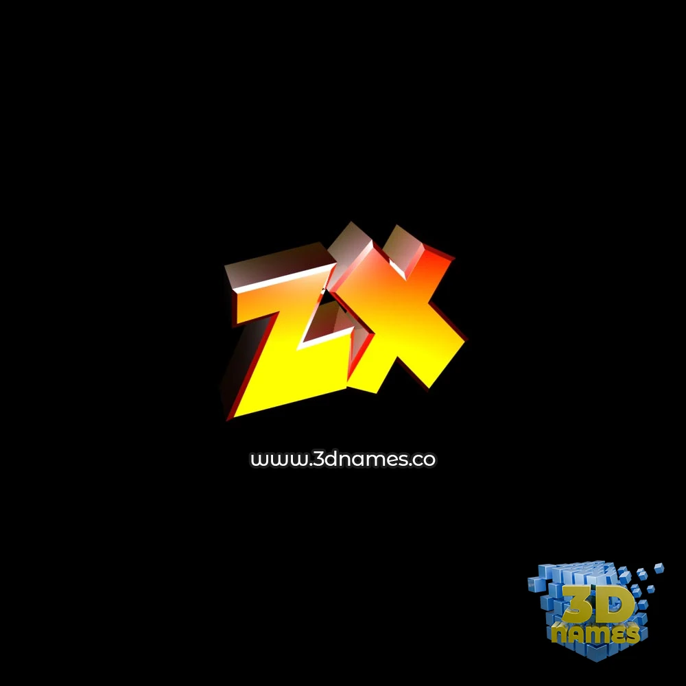 zx in Black Background style - 3D name wallpaper