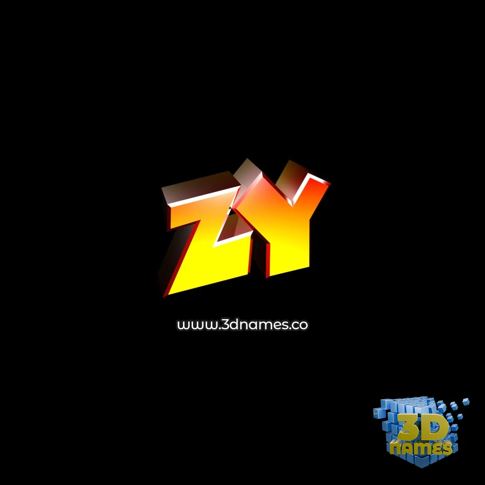 zy in Black Background style - 3D name wallpaper