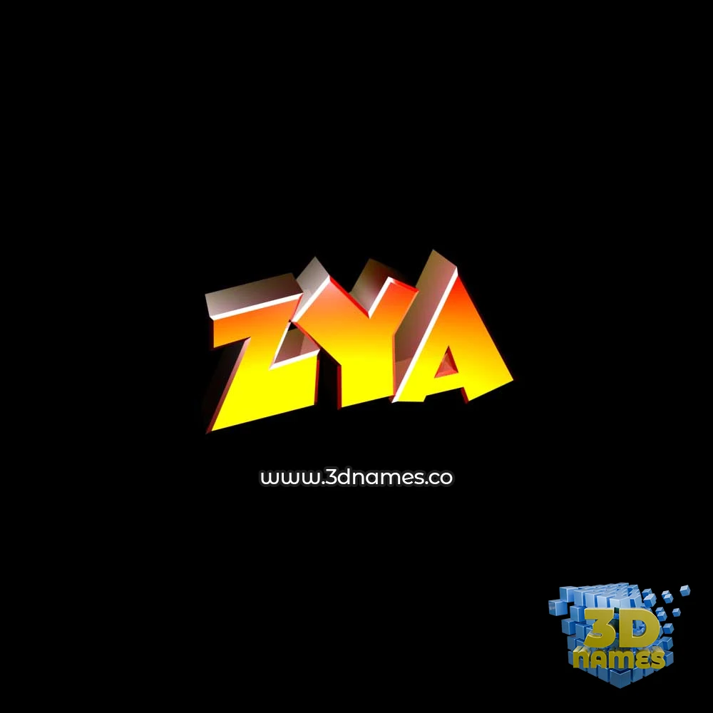 zya in Black Background style - 3D name wallpaper