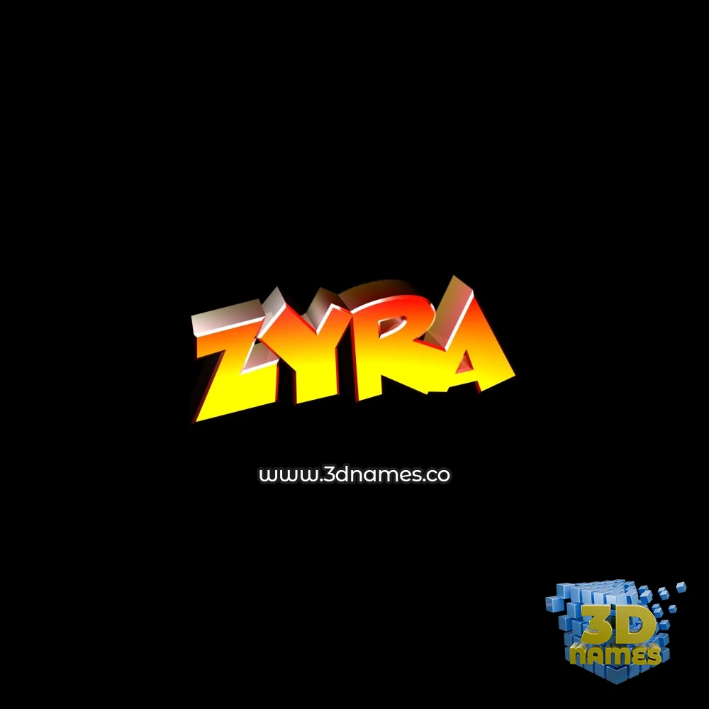 zyra in Black Background style - 3D name wallpaper