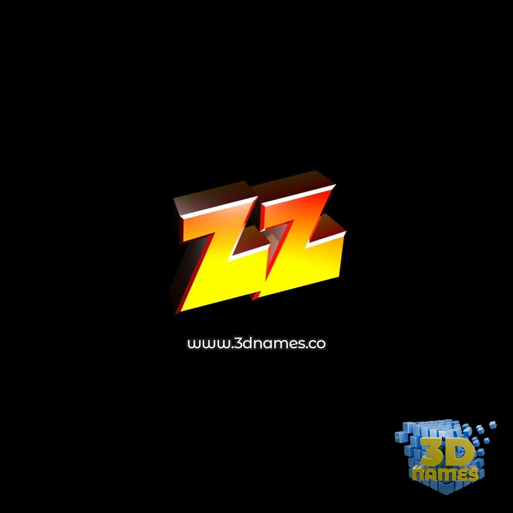 zz in Black Background style - 3D name wallpaper