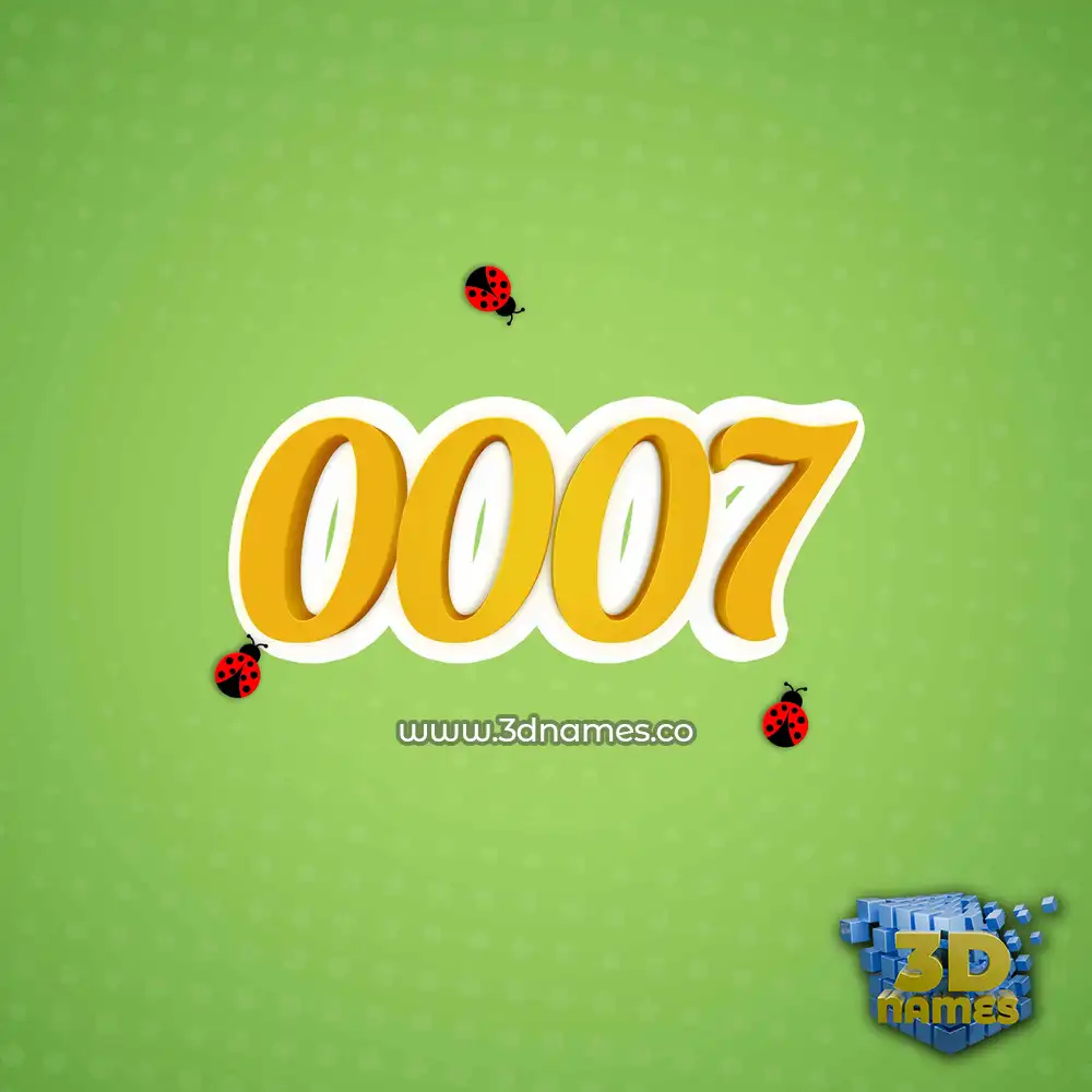 0007 in Ladybugs style - 3D name wallpaper