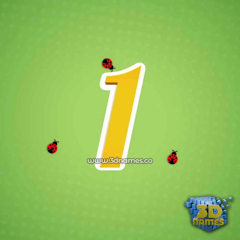 1 in Ladybugs style - 3D name wallpaper