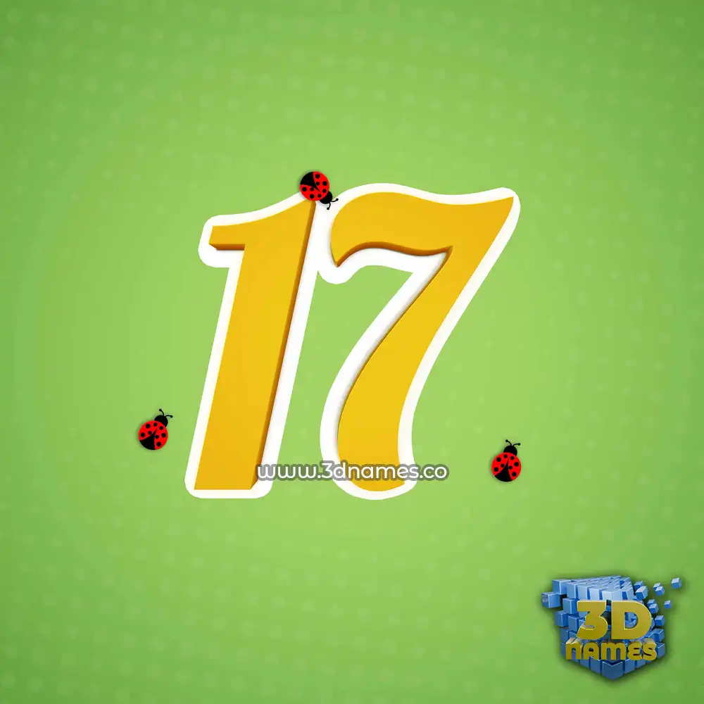 17 in Ladybugs style - 3D name wallpaper