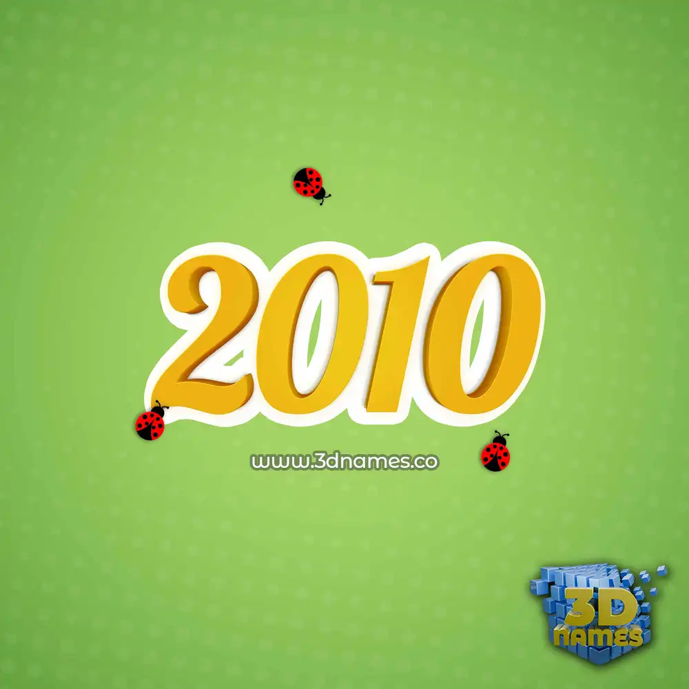 2010 in Ladybugs style - 3D name wallpaper