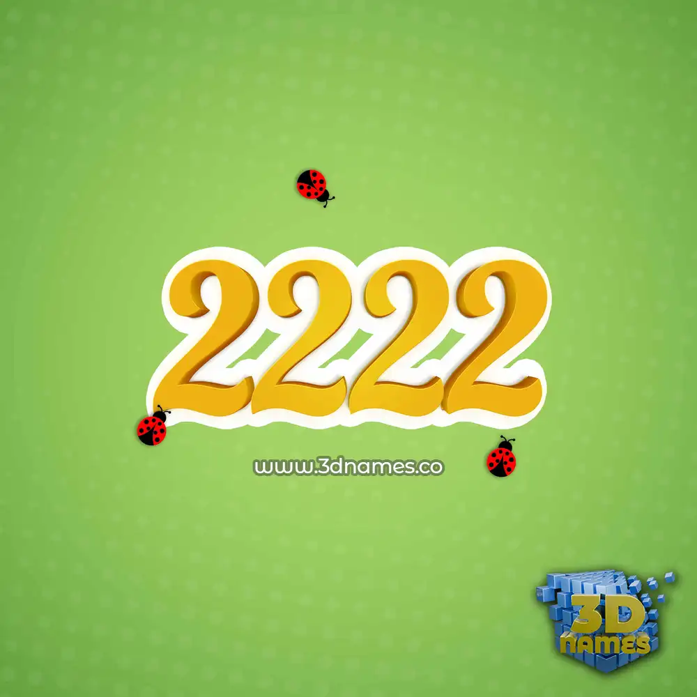 2222 in Ladybugs style - 3D name wallpaper