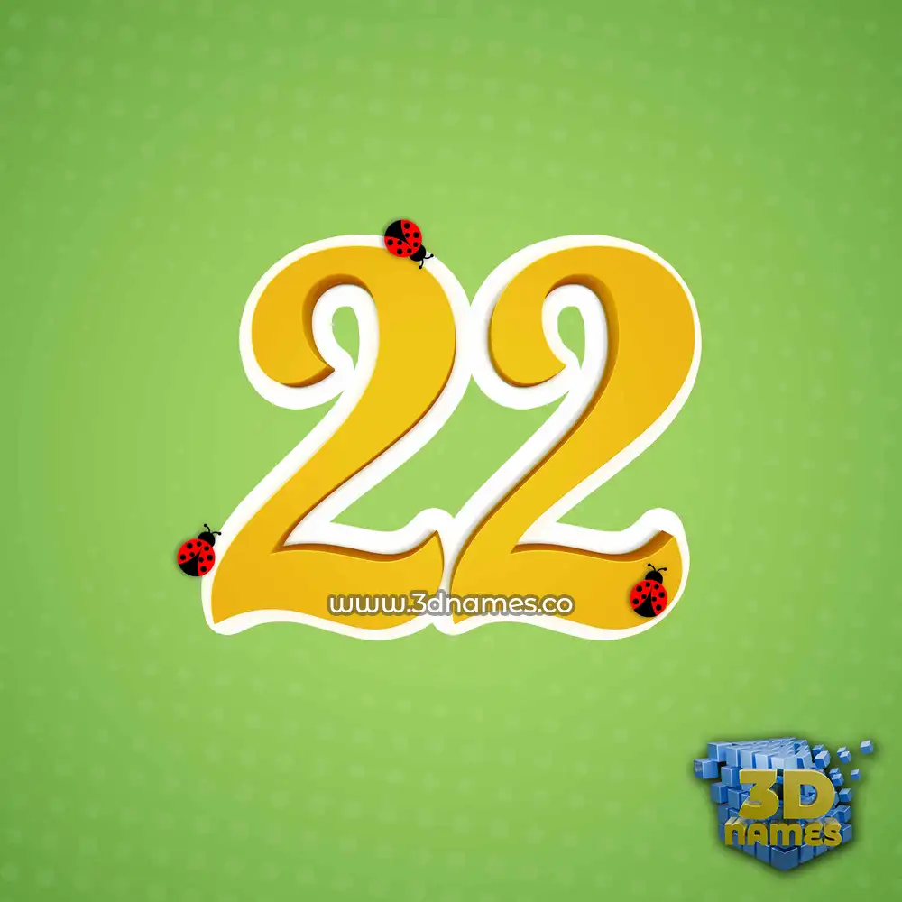 22 in Ladybugs style - 3D name wallpaper