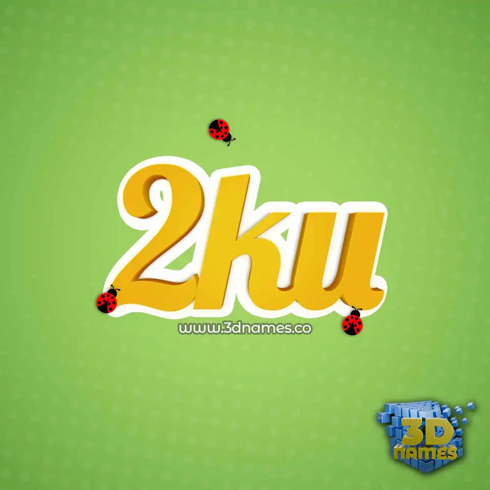 2ku in Ladybugs style - 3D name wallpaper