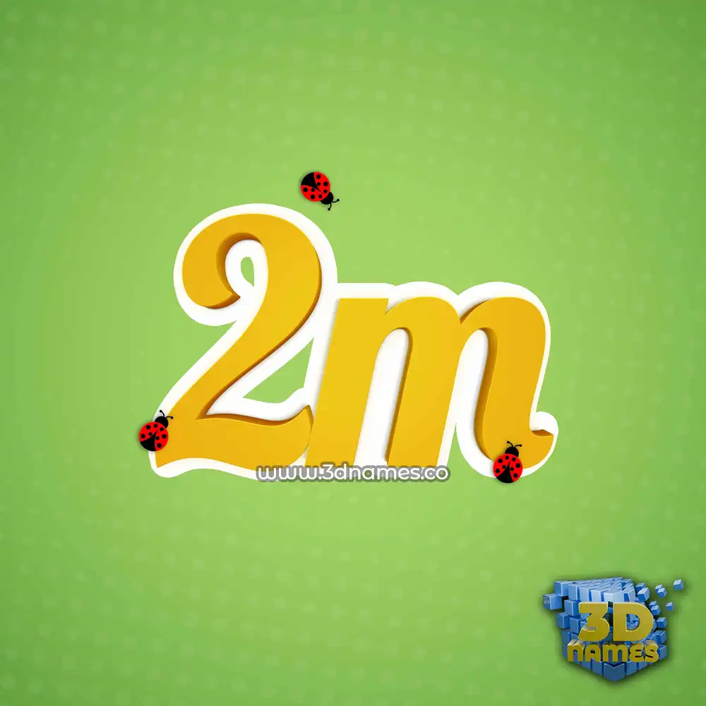2m in Ladybugs style - 3D name wallpaper