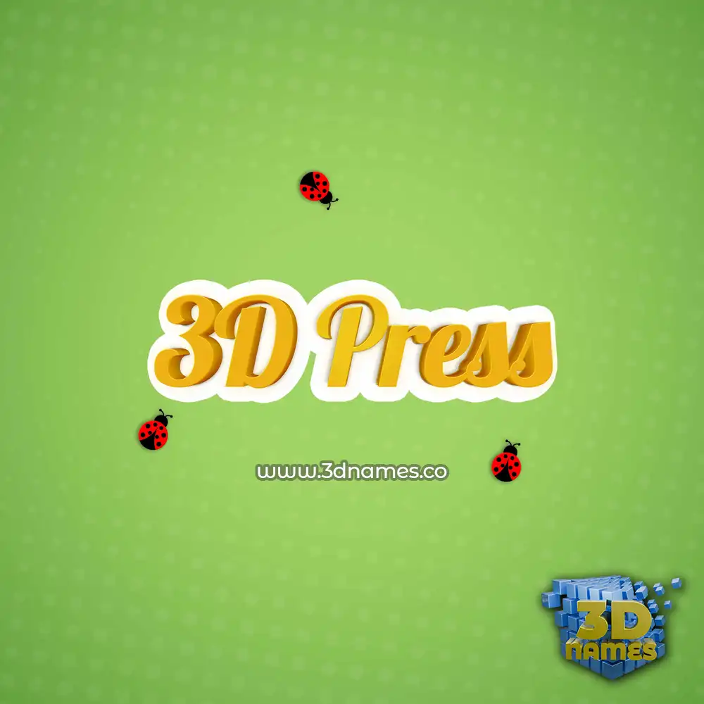 3d press in Ladybugs style - 3D name wallpaper