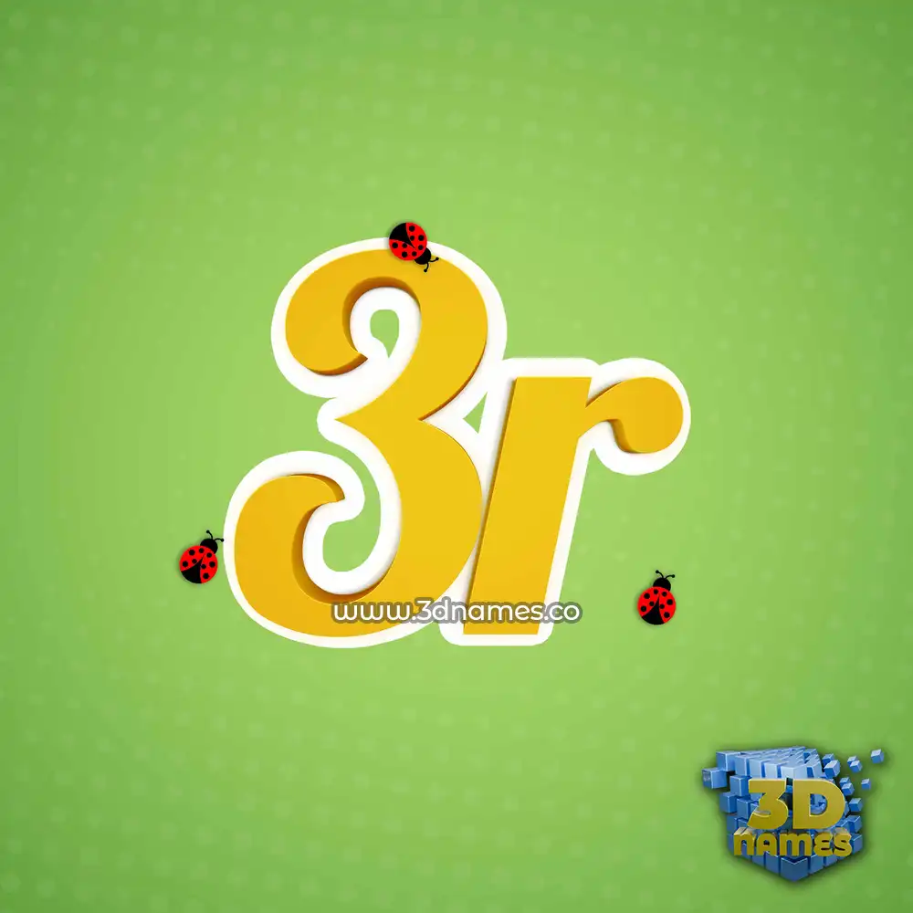 3r in Ladybugs style - 3D name wallpaper