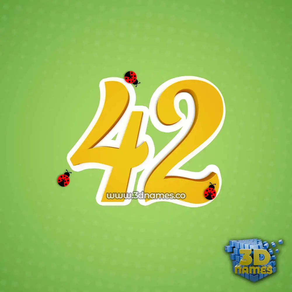 42 in Ladybugs style - 3D name wallpaper