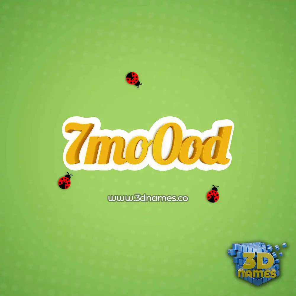 7mo0od in Ladybugs style - 3D name wallpaper