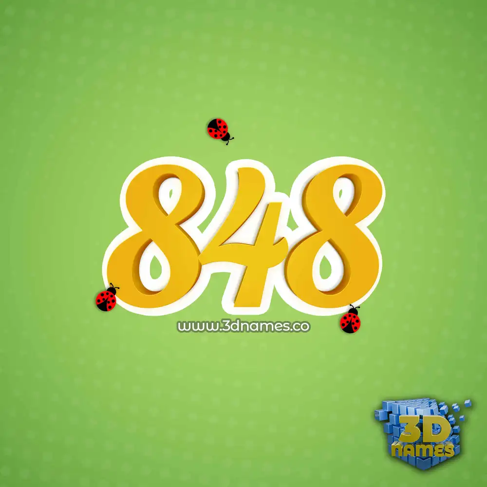 848 in Ladybugs style - 3D name wallpaper