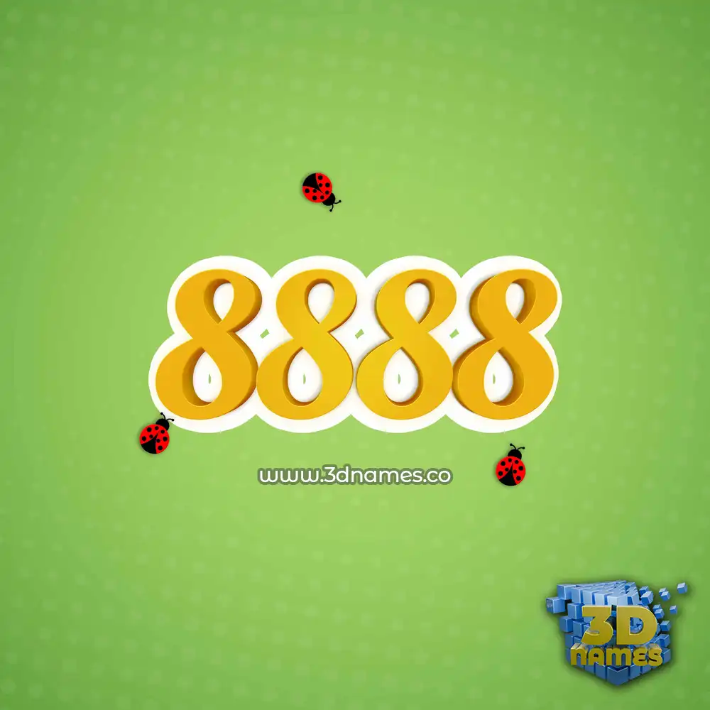 8888 in Ladybugs style - 3D name wallpaper