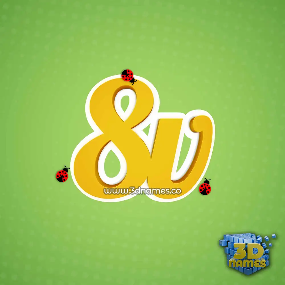 8v in Ladybugs style - 3D name wallpaper