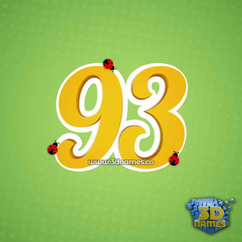 93 in Ladybugs style - 3D name wallpaper