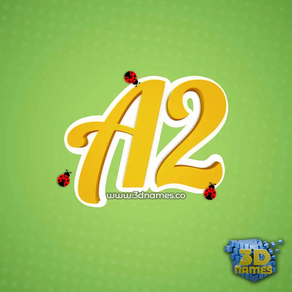 a2 in Ladybugs style - 3D name wallpaper