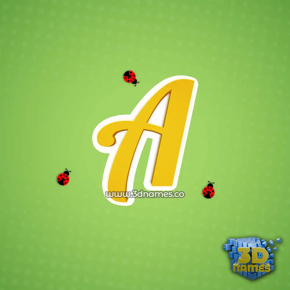 a in Ladybugs style - 3D name wallpaper