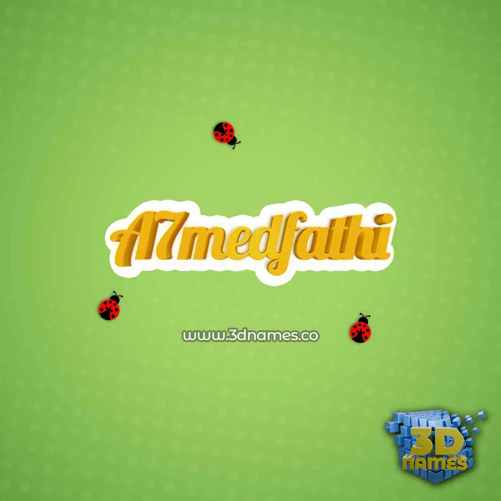 a7medfathi in Ladybugs style - 3D name wallpaper