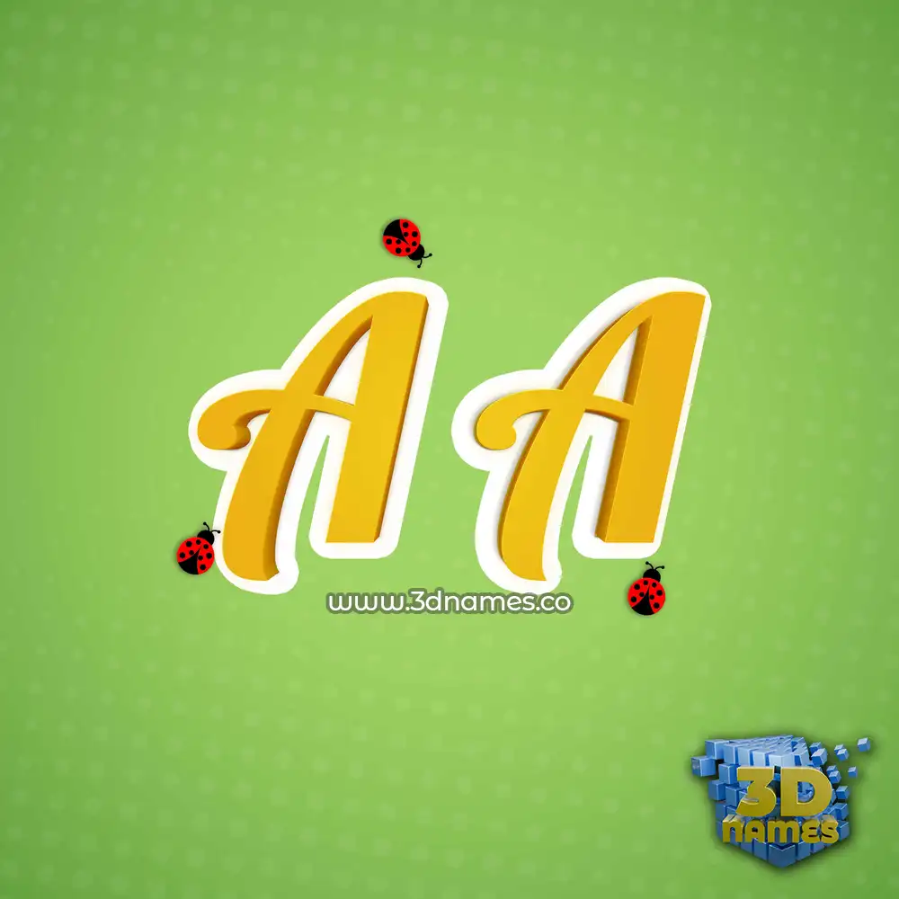 a a in Ladybugs style - 3D name wallpaper