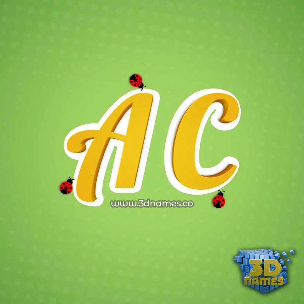a c in Ladybugs style - 3D name wallpaper