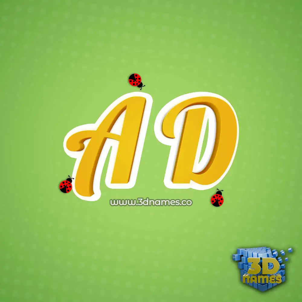 a d in Ladybugs style - 3D name wallpaper