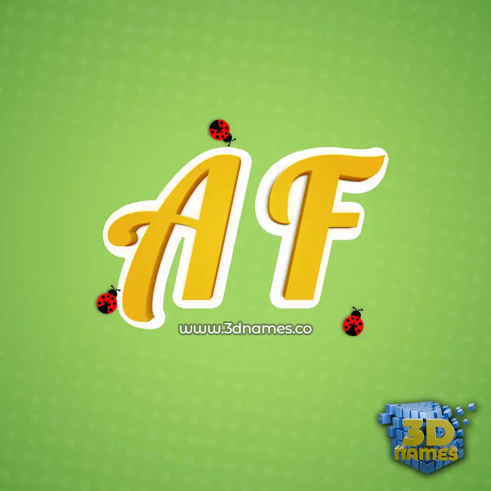 a f in Ladybugs style - 3D name wallpaper