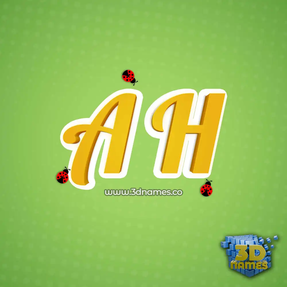 a h in Ladybugs style - 3D name wallpaper