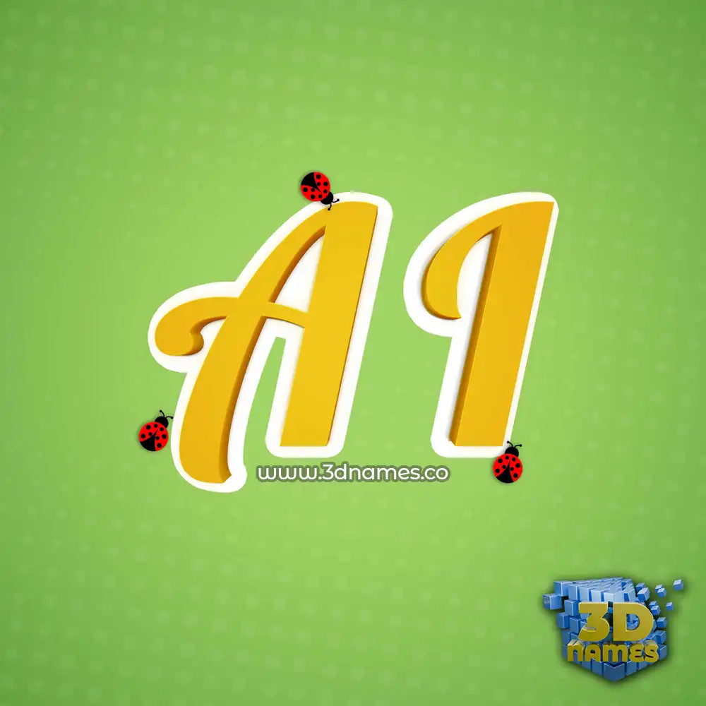 a i in Ladybugs style - 3D name wallpaper