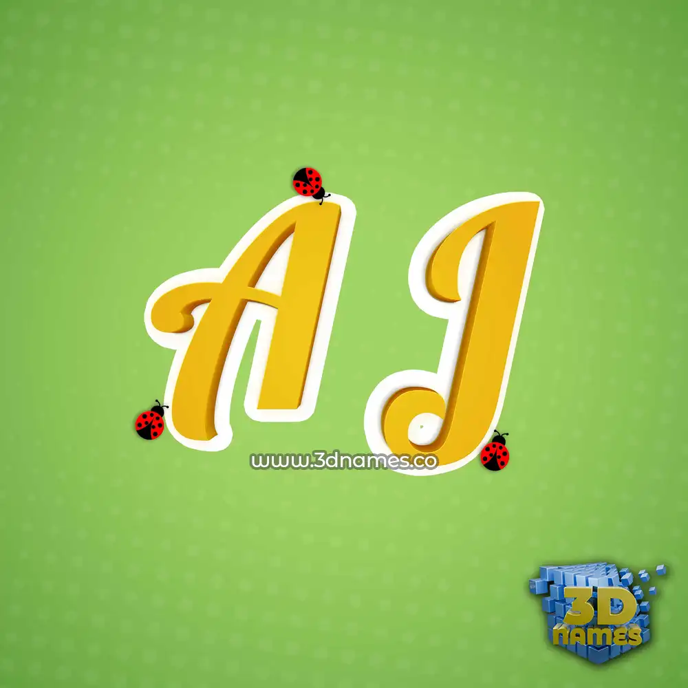a j in Ladybugs style - 3D name wallpaper