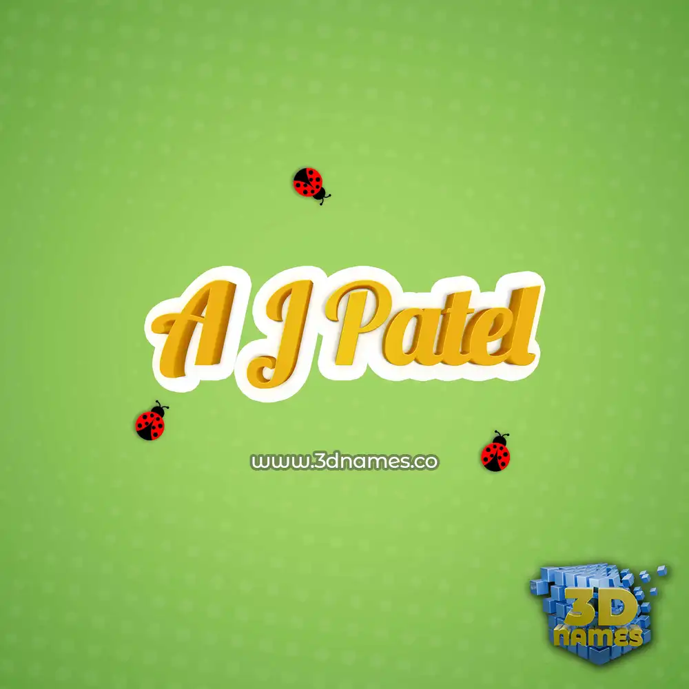 a j patel in Ladybugs style - 3D name wallpaper