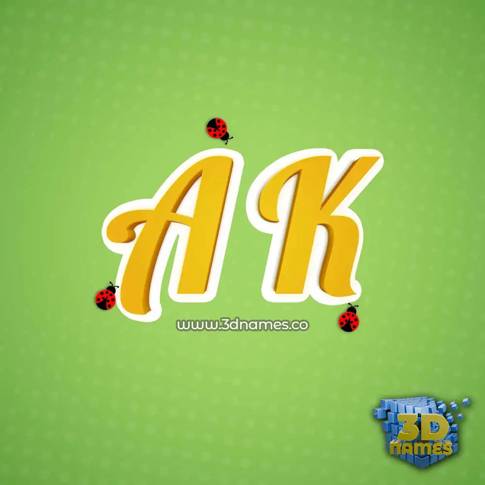 a k in Ladybugs style - 3D name wallpaper