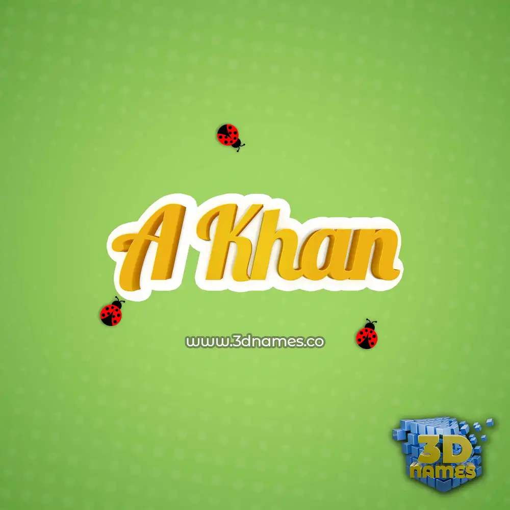 a khan in Ladybugs style - 3D name wallpaper