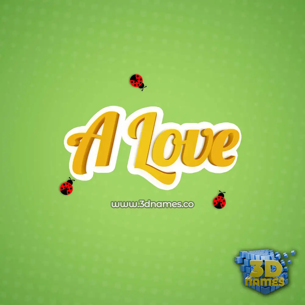 a love in Ladybugs style - 3D name wallpaper