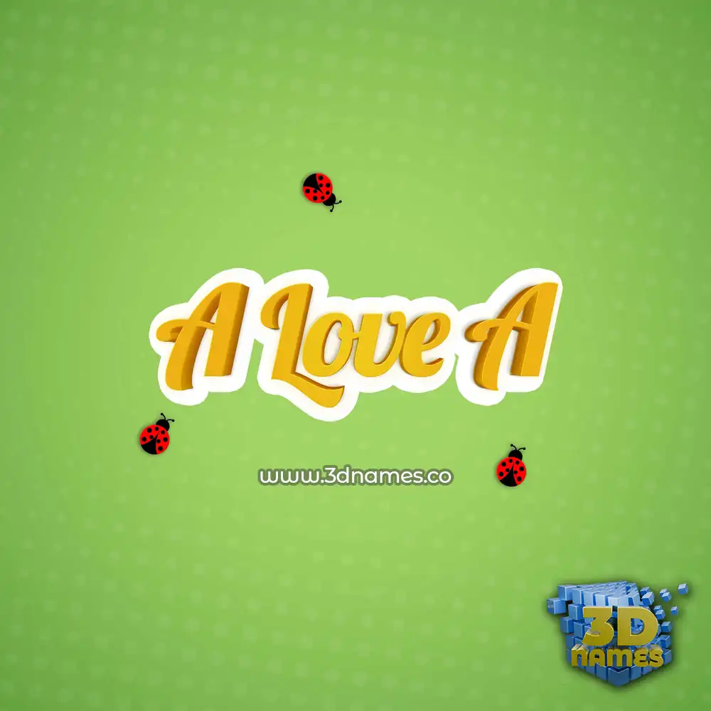 a love a in Ladybugs style - 3D name wallpaper