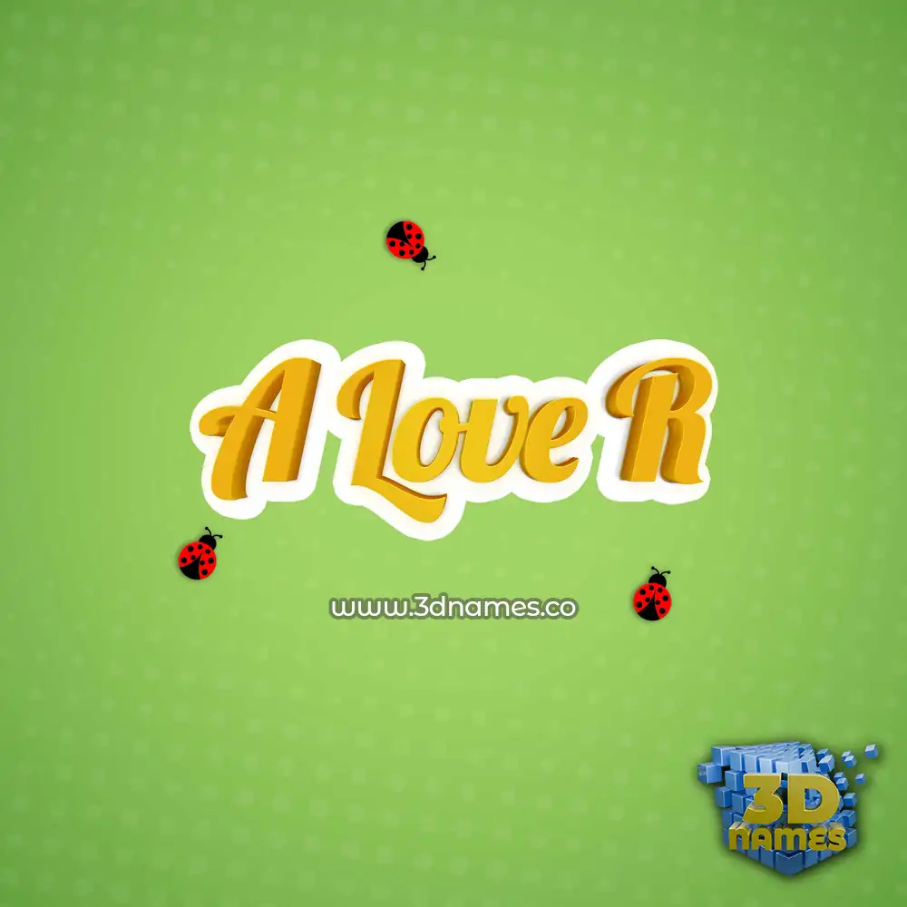a love r in Ladybugs style - 3D name wallpaper