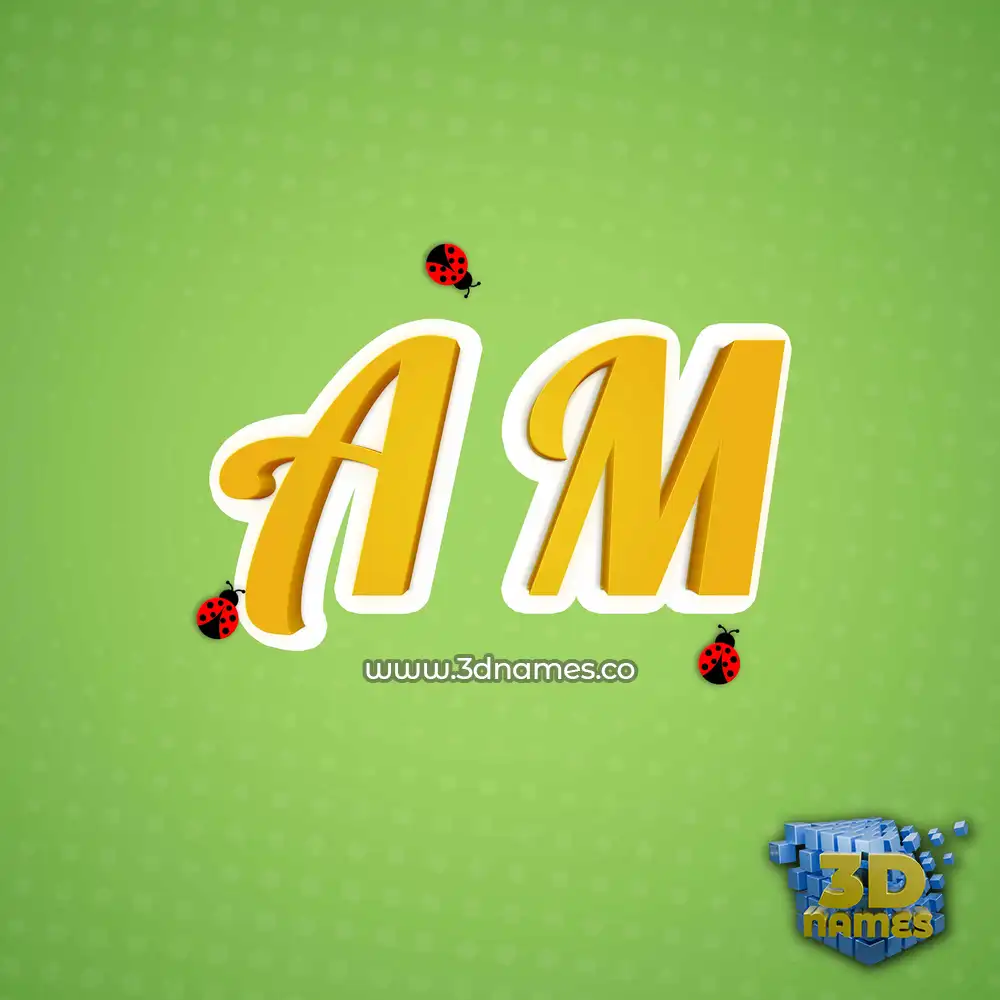a m in Ladybugs style - 3D name wallpaper