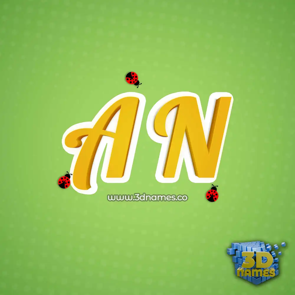 a n in Ladybugs style - 3D name wallpaper