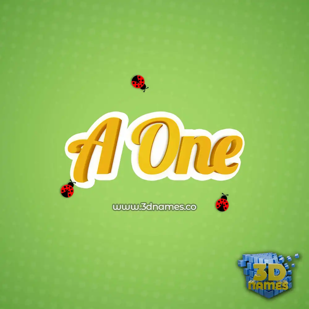 a one in Ladybugs style - 3D name wallpaper