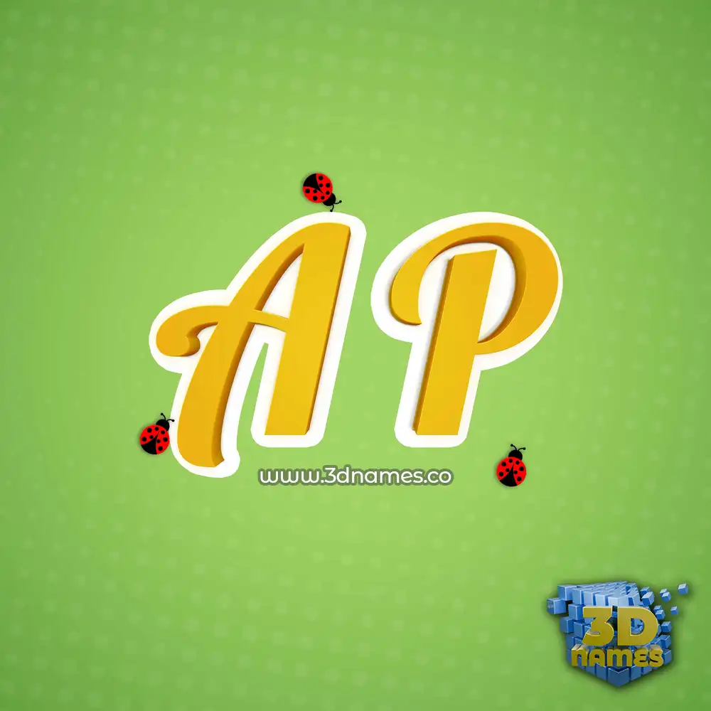 a p in Ladybugs style - 3D name wallpaper