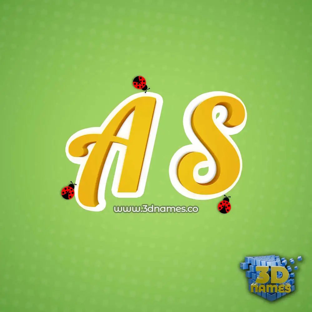 a s in Ladybugs style - 3D name wallpaper