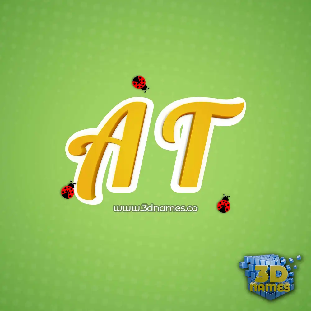 a t in Ladybugs style - 3D name wallpaper