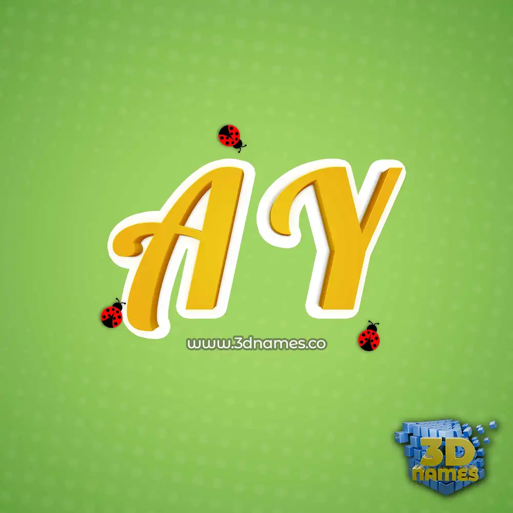 a y in Ladybugs style - 3D name wallpaper