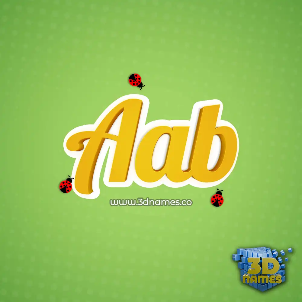 aab in Ladybugs style - 3D name wallpaper