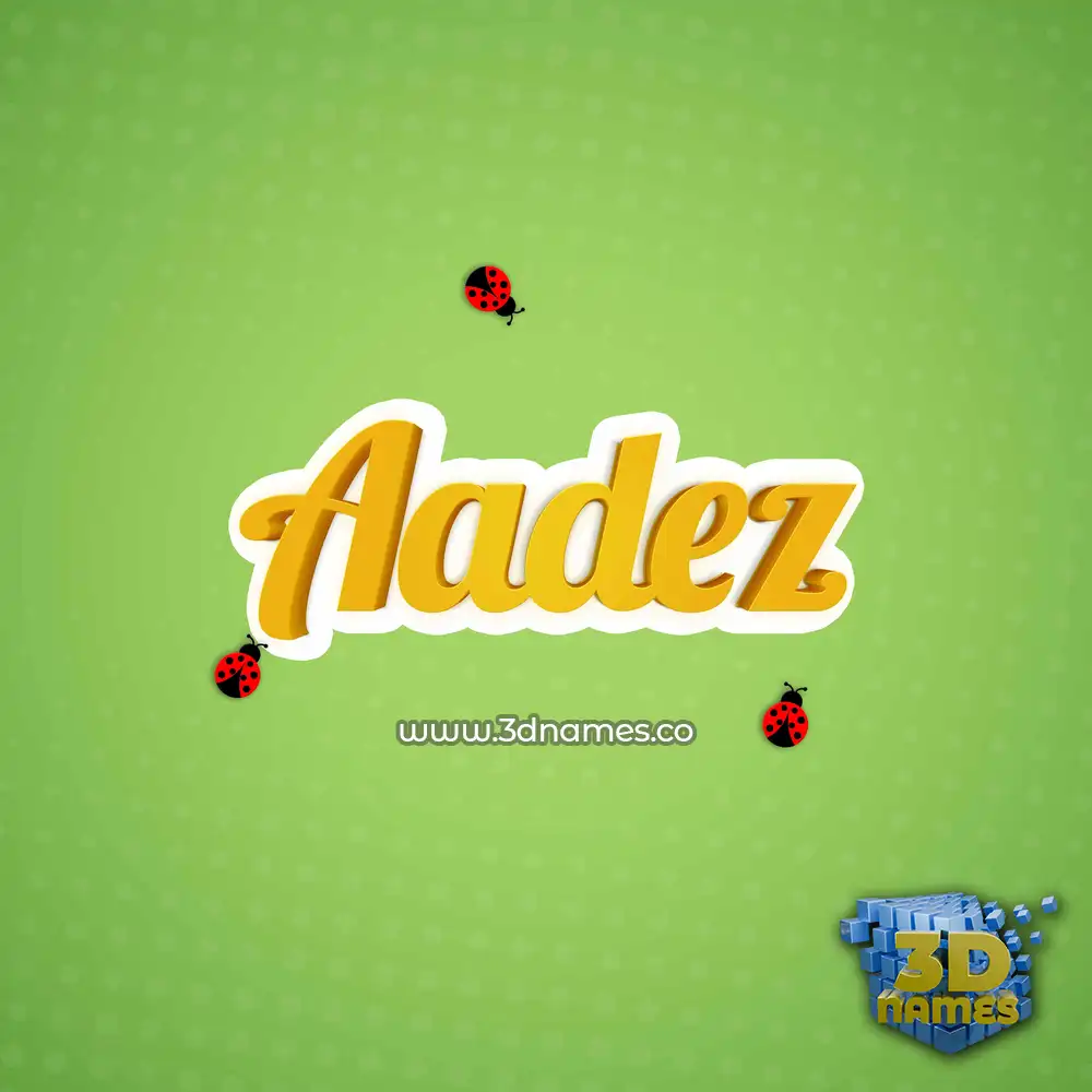aadez in Ladybugs style - 3D name wallpaper