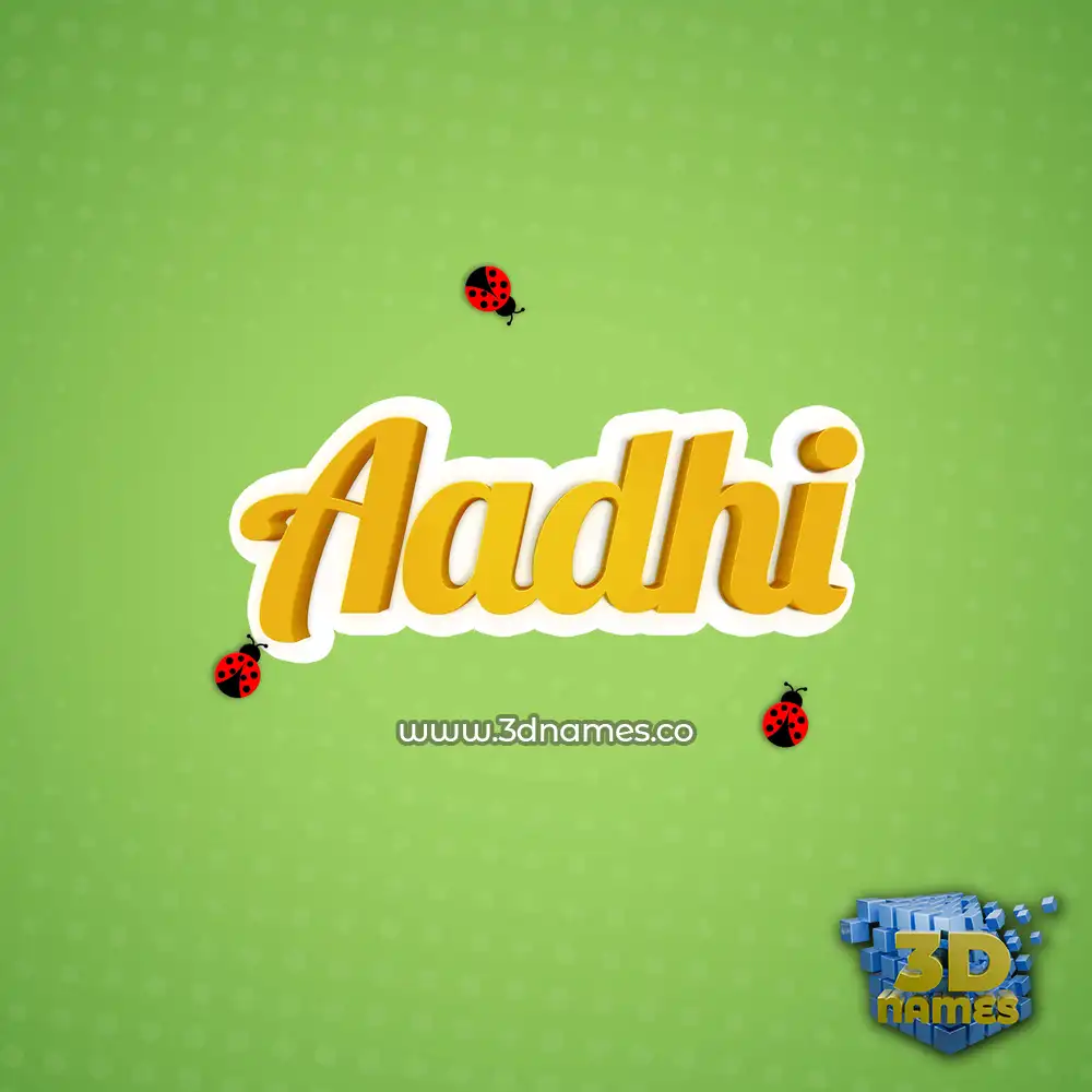 aadhi in Ladybugs style - 3D name wallpaper