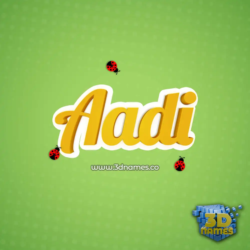 aadi in Ladybugs style - 3D name wallpaper