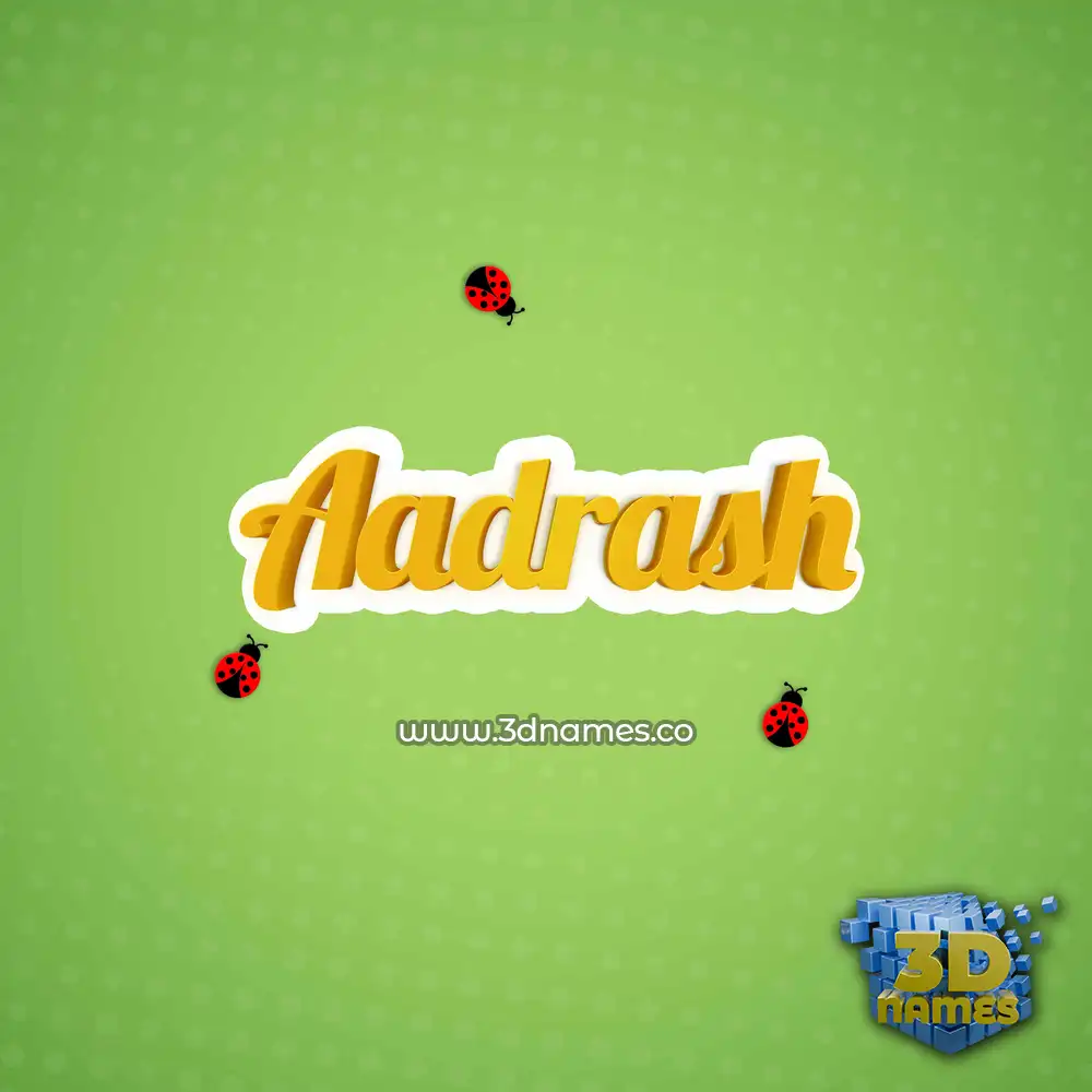 aadrash in Ladybugs style - 3D name wallpaper