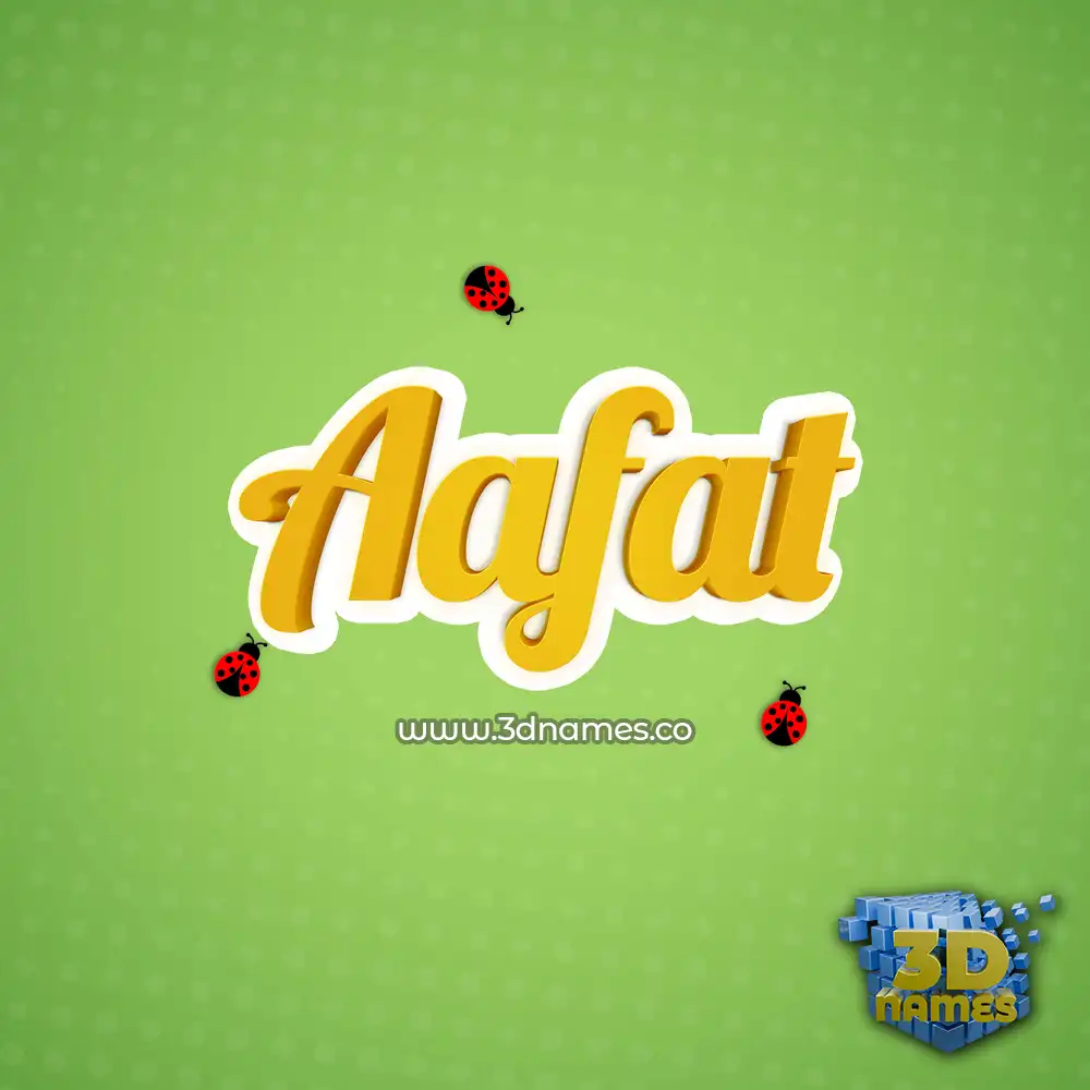 aafat in Ladybugs style - 3D name wallpaper
